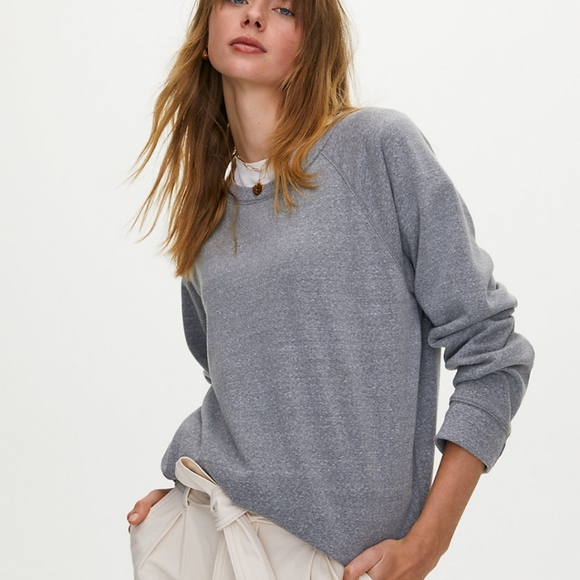 Aritzia Wilfred Free Rachel Grey Heathered Crew - Picture 2 of 10